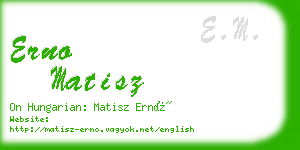 erno matisz business card